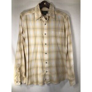 Eddie Bauer Yellow Plaid Long Sleeve Shirt Size Large